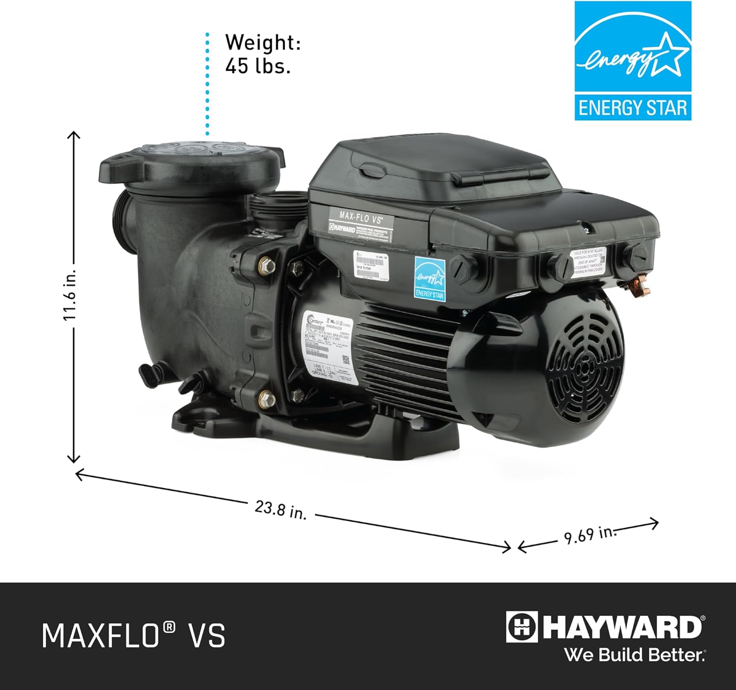 Hayward - Max-Flo VS Variable Speed 1.65 THP Pool Pump, 230v - Image 2
