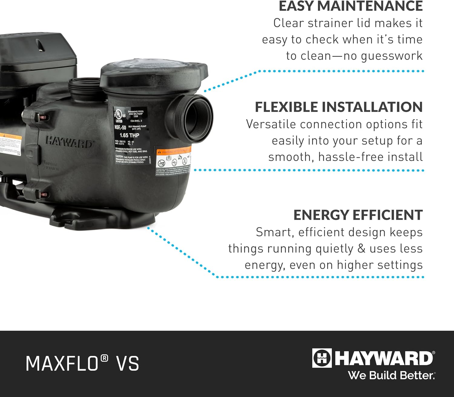 Hayward - Max-Flo VS Variable Speed 1.65 THP Pool Pump, 230v - Image 6